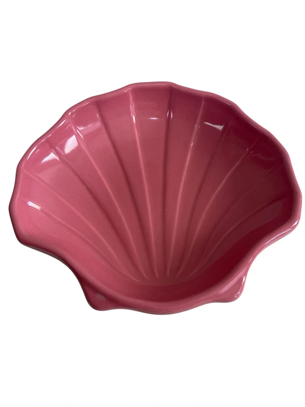 Pfaltzgraff Pink Ceramic Scalloped Clam Shell Shaped Dish 5” x 6” x 1.5”